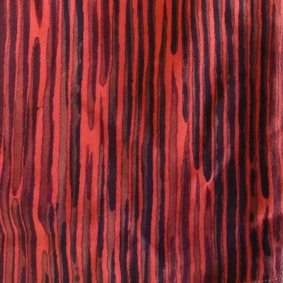 No. 6 Store Red Gathered Ruched Striated Striped 100% Silk Mini Dress 2 M - Picture 8 of 10